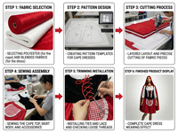 Robe de chambre chaperon rouge enchanté pour adultes Tenue de jeu de rôle de conte de fées pour performance sur scène et événements Cosplay d'Halloween