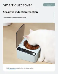 Gamelle automatique intelligente infrarouge étanche pour chat, surélevée et inclinée, rechargeable, amovible, en acier inoxydable, vente en gros - Product Image 2