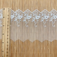 Dentelle en maille, broderie en dentelle, filament de polyester, tissu ondulé pour vêtements, accessoires de mode pour la maison, dentelle élégante soluble dans l'eau