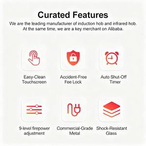 Table de cuisson électrique à induction intégrée à commande tactile avec capteur, 3500 W, 2 brûleurs, plaque <span class=keywords><strong>vitrocéramique</strong></span> lisse, vente chaude pour usage domestique - Product Image 2