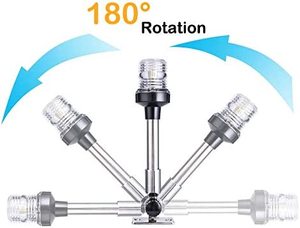 HANSE – LED MARINE en acier inoxydable, lumière de Navigation de poupe de bateau pliable à 360 degrés, LED blanche 12 - 24V - Product Image 4