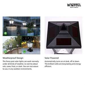 <b>Solar</b> <b>Post</b> <b>Light</b> Waterproof with Remote Control Black Plastic Cool White <b>Light</b> for Villa Gate Road Yard Garden Outdoor - Product Image 3