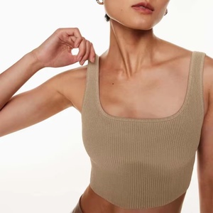Fournisseur de vêtements de sport pour femmes, logo personnalisé, débardeur de sport, vêtements de fitness, vêtements de yoga, débardeur court tendance, débardeur sans manches sans couture - Product Image 2