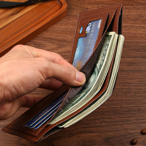 Borsa da uomo in morbida pelle Multi-Card con portafoglio impermeabile in fabbrica con simbolo del dollaro - Product Image 2