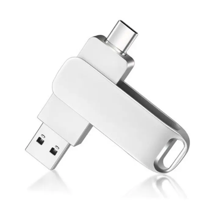 OTG 2 in 1 USB-C 2.0/3.0 메탈 플래시 드라이브 회전 스타일 OTG 장치 전화 사용 가능 8GB/16GB/32GB/64GB/128GB/256GB/1TB 용량