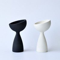 Pot de fleurs en ciment ultra-mince moderne, design artistique, diffuseur de pierre, récipient pour plantes aériennes, boule de mousse, décoration de bureau