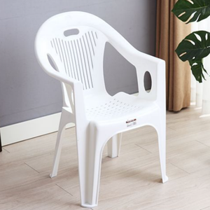 Chaise à bras empilable moderne en <span class=keywords><strong>plastique</strong></span> blanc pour salle à manger intérieure/extérieure avec dossier pour jardin, restaurant, plage, <span class=keywords><strong>piscine</strong></span> - Product Image 6