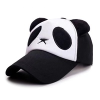 Diseño lindo ajustable Panda bordado animal orejas algodón niños sombrero gorra de béisbol para niños