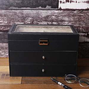 Caja Organizadora de Gafas de Cuero PU de Tres Capas con 18 Compartimentos para Exhibición de Lentes de Sol y Gafas - Product Image 6