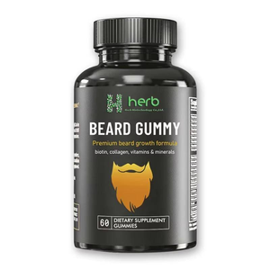 Gummies de croissance de barbe au collagène OEM/ODM, 60 unités pour hommes, ingrédients naturels favorisant la croissance des poils de barbe, 2 gummies par dose - Product Image 1
