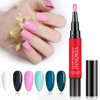 Vernis à Ongles Gel 3 en 1 12 Couleurs Facile à Utiliser UV One Step Gel Vernis à Ongles Stylo