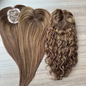 Postizo de Cabello Humano Europeo Virgen con Color Balayage Lexa de Calidad Profesional para Mujer, Topper de Cabello con Malla Mono para Mayor Volumen - Product Image 2