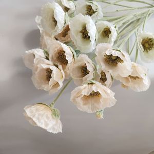 Fleur de pavot artificielle en soie floquée, grande taille, réaliste, de haute qualité, pour la décoration de table et de la maison, idéale pour Noël, les mariages et les célébrations festives - Product Image 5