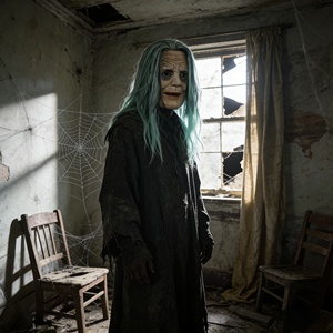 Maschera da Strega Spaventosa con Capelli Lunghi Grigi - Maschera Realistica in Lattice per Costume di Halloween per Adulti, Accessori per Feste e Cosplay - Product Image 2