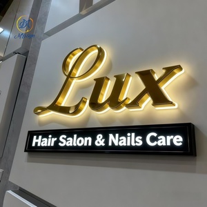 Letrero Personalizado con Nombre <span class=keywords><strong>de</strong></span> Tienda para Interiores y Exteriores, Letrero Metálico 3D, Logotipo LED para Salón <span class=keywords><strong>de</strong></span> Uñas, Letrero 3D para Decoración <span class=keywords><strong>de</strong></span> Tiendas - Product Image 2