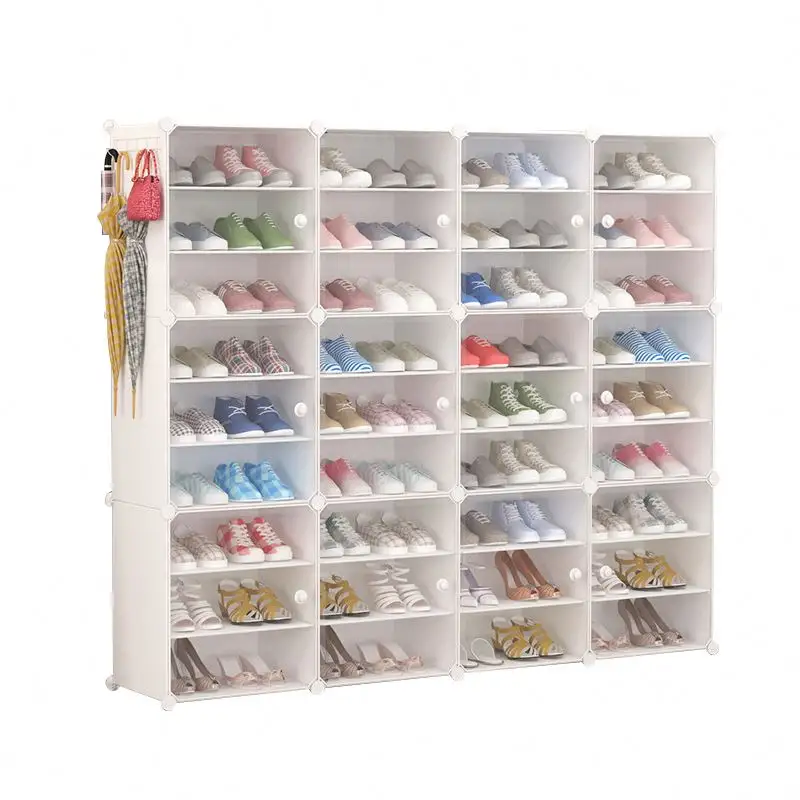 Barato Modern Plastic PP Shoe Storage Cabinet Folding Portable Canvas Shoe Rack Design Simples Preço