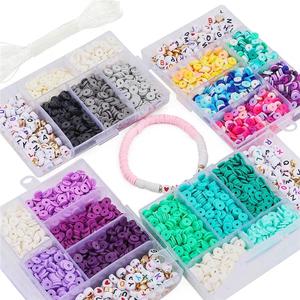 Perles plates rondes en argile polymère de 6 mm, couleurs mélangées, pour la fabrication de bijoux et bracelets DIY, certifiées par un tiers, vente en gros, nouveauté 2024, succès commercial - Product Image 1