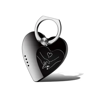 Mini Portable USB Coil Ring Lighter Windproof Rechargeable Mobile Phone Holder Heart-shaped Lighter