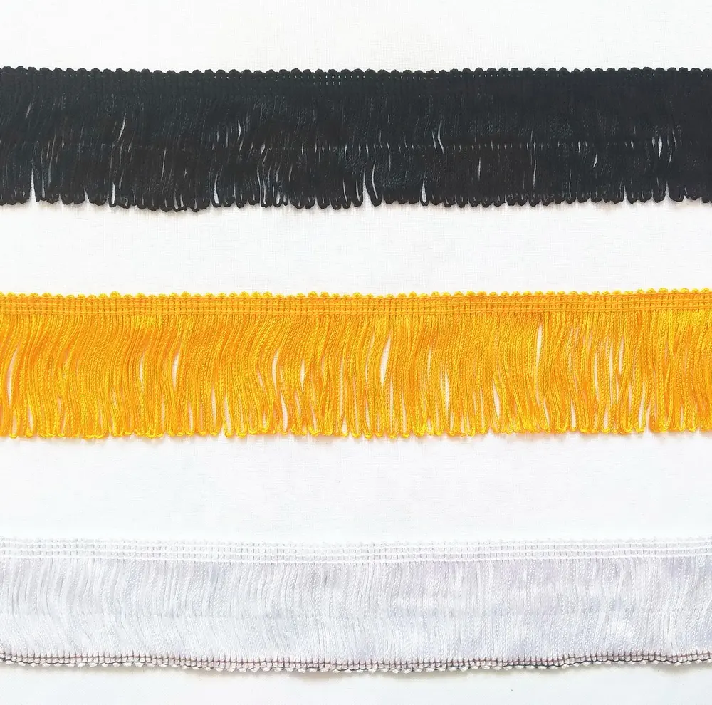 2 "pulgadas bandera bucle Fringe 5cm oro/negro/blanco Banner Fringe