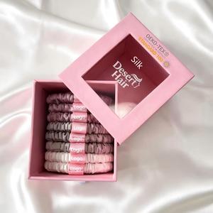 Nuovo Design Elastici per Capelli in Seta Personalizzati con Confezione Regalo Ecologica, Scrunchies Sottili in Seta di Gelso con Etichetta Privata - Product Image 1