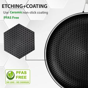 Sartén híbrida de 24/28cm, utensilios de cocina de nido de abeja, <span class=keywords><strong>sin</strong></span> FAS, plancha de cocina antiadherente <span class=keywords><strong>sin</strong></span> <span class=keywords><strong>aceite</strong></span> de acero inoxidable 18/10 - Product Image 6