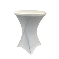 Housse de table ronde blanche en spandex extensible pour mariage