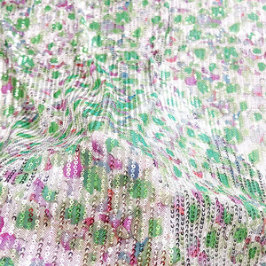 Phong Cách Tòa Án Châu Âu In Lưới Vải Hoa Nhỏ 3Mm Sọc Sequin Thêu Vải Cho Trẻ Em Hàng May Mặc - Product Image 5