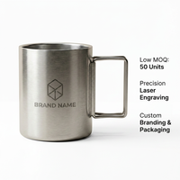 Mug à café isotherme en acier inoxydable de 300 ml avec poignée pliable, affichage de la température, portable, pour le camping et les voyages