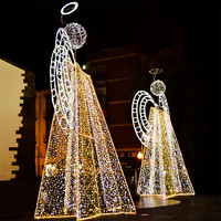 3D grand papillon éclairé anges de noël décorations de cour flocon de neige led arc lumière Motif lumières décoration de noël extérieur