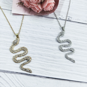 Fashion <span class=keywords><strong>Gold</strong></span> Plated Zircon Snake <span class=keywords><strong>Necklace</strong></span> Snake Pendant <span class=keywords><strong>Necklace</strong></span> für Woman - Product Image 4