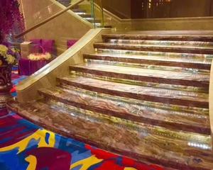 Losa de Piedra Roja <span class=keywords><strong>Louis</strong></span> de alta calidad para encimeras de cocina y escaleras de Hotel, piedras de superficie pulidas de diseño moderno - Product Image 5