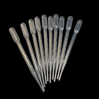 Pipette Pasteur graduée en plastique transparent pour laboratoire, 0,5 ml, 1 ml, 2 ml, 3 ml, 5 ml, double échelle, épaissie, rechargeable