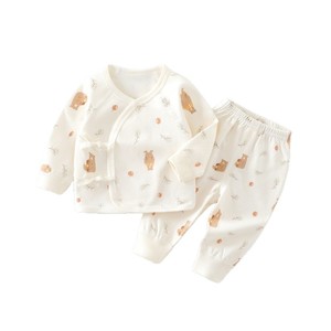 Ensemble de sous-vêtements en coton pur pour nouveau-né, motif dessin animé, automne, avec entrejambe ouvert, 0-6 mois, deux pièces, vente en gros - Product Image 5