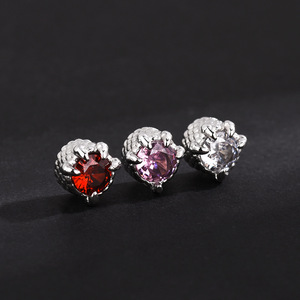 <b>Clip</b>-<b>on</b> <b>Earrings</b> Heart Shape Zinc Alloy Claw Setting Animal Zodiac Party Fashionable Unisex Mini <b>Earrings</b> - Product Image 2