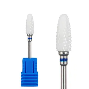 Factory Price High quality corn bullet shape manicure ceramic Electric nail drill bit acrylic gel remove ceramic nail drill bits