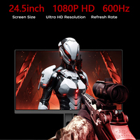 Moniteur de jeu PC 24,5 25 pouces sans cadre, écran plat IPS, 540 Hz, moniteur de jeu 1k