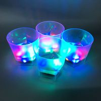 Gobelet à whisky en plastique givré en forme de pentagone, 190 ml, gobelet en verre activé par le liquide, gobelet LED pour bar, boîte de nuit, fête, gobelets LED clignotants