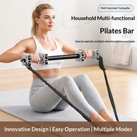 Barre de Pilates multifonctionnelle pour usage domestique, avec roue abdominale ABS, aide au yoga, bande de résistance et bâton d'exercice - Approvisionnement transfrontalier
