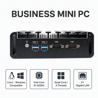 Ordinateur industriel mini sans ventilateur, Intel Core I5, double LAN, ports COM, Windows, Linux, ordinateur industriel embarqué