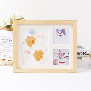 Encreur pour empreintes de pattes d'animaux, souvenir d'empreintes de mains et de pieds, empreinte de patte de <span class=keywords><strong>chien</strong></span> personnalisée, cadre <span class=keywords><strong>photo</strong></span> en bois 1 couleur, table - Product Image 5
