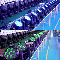 AOPU RGBW 7x40w Mini Luces Móviles de Ojo de Abeja, Luces LED Móviles de Discoteca con Zoom y Beam para DJ, Luces de Escenario para Conciertos, Ojo de Abeja 7x40