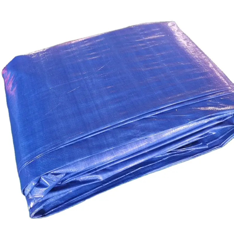 china recycled tarpaulin manufacturer dark blue double side coated fabric PE Tarpaulin sheet for sealed car cover