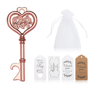 Décapsuleur en forme de rose en alliage de zinc, cadeau de mariage, porte-clés décoratif, design plat 7,5x3cm - Product Image 2