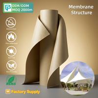 Tissu 100% PP écologique à motif géométrique abstrait, poids lourd (700-800g/m), 1000D 30x30 tissé pour structure membranaire
