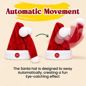 Chapeau de Noël Pafu pour adultes, cadeau de Noël, chapeau de Père Noël en peluche, chantant et dansant automatiquement, chapeau de Noël amusant qui bouge - Product Image 5