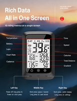 Ordinateur de vélo GPS sans fil avec capteur de cadence, batterie 27H, étanche IPX7, compteur de vitesse pour vélo de route et VTT
