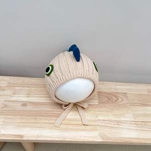 Chapeau <span class=keywords><strong>et</strong></span> écharpe pour garçon en tricot épais pour l'automne <span class=keywords><strong>et</strong></span> l'hiver, mignon petit dinosaure, protection des oreilles, coupe-vent pour bébés - Product Image 2