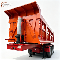 Nouvelle Conception Semi-Remorque Benne Basculante Arrière 3 Essieux 30 CBM 50 Tonnes pour Sable et Charbon