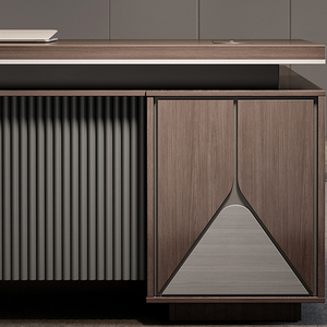 Bureau de direction modulaire convertible de luxe avec rangement, design moderne en MFC, mobilier de bureau sain - Product Image 4