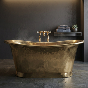 Baignoire autoportante en cuivre martelé, baignoire métallique pour adultes, bain de luxe irrégulier, artisanat indien écologique pour la maison - Product Image 3